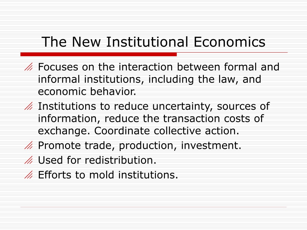 new institutional economics literature review