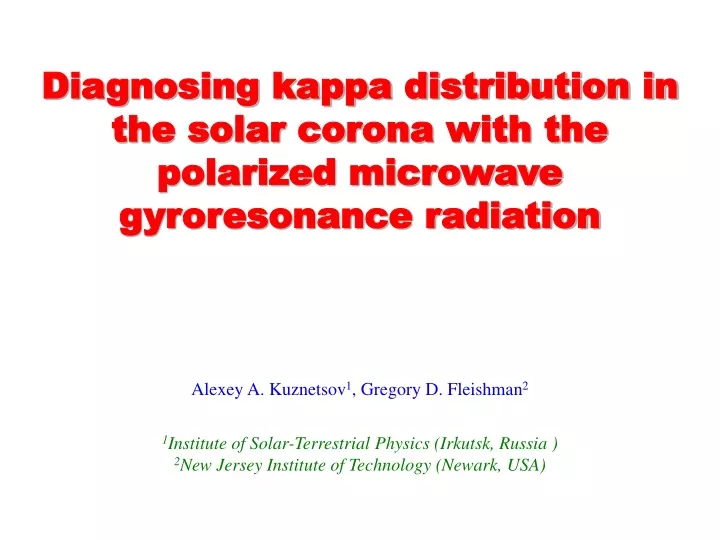 diagnosing kappa distribution in the solar corona n.