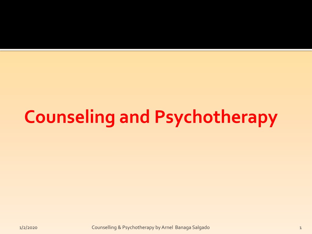 Ppt Counseling And Psychotherapy Powerpoint Presentation Free