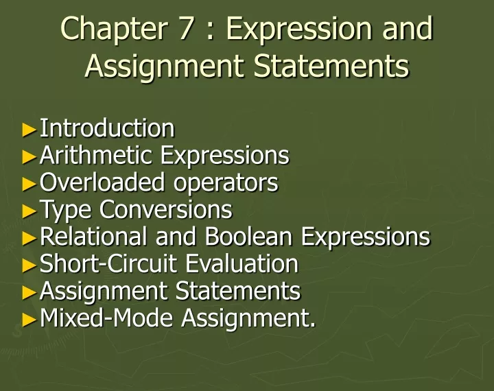 difference between assignment statement and expression