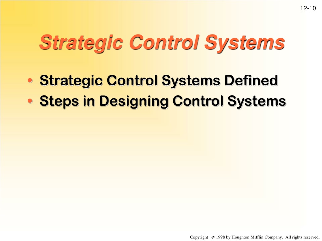 PPT - Chapter 12: Designing Strategic Control Systems PowerPoint ...