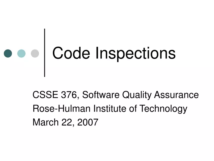 PPT - Code Inspections PowerPoint Presentation, Free Download - ID:9423762