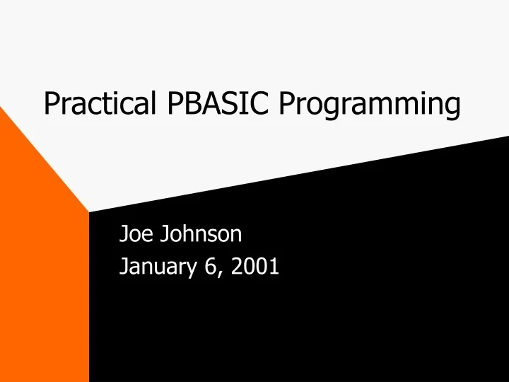 PPT - Practical PBASIC Programming PowerPoint Presentation, free ...