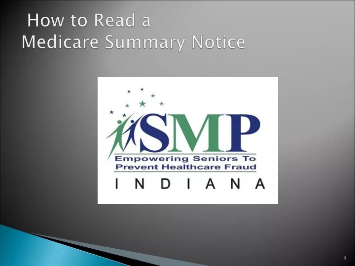 PPT - How To Read A Medicare Summary Notice PowerPoint Presentation ...