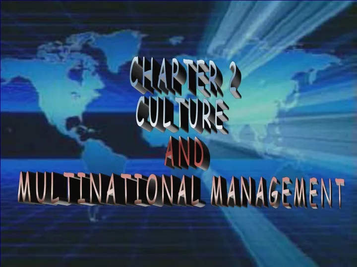 chapter 2 culture and multinational management n.