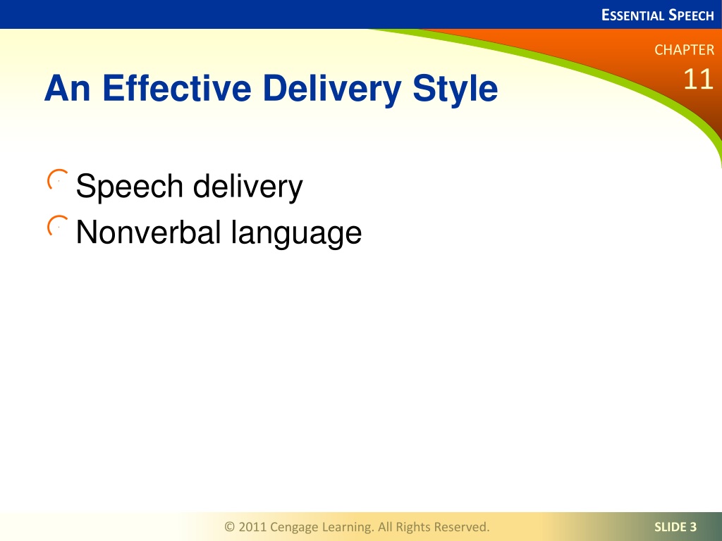 good speech delivery conveys