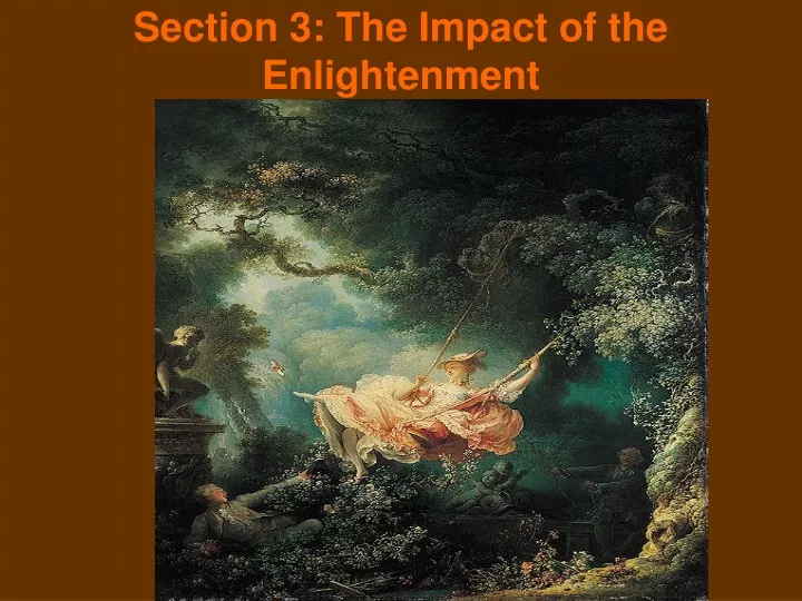 PPT - Section 3: The Impact of the Enlightenment PowerPoint ...