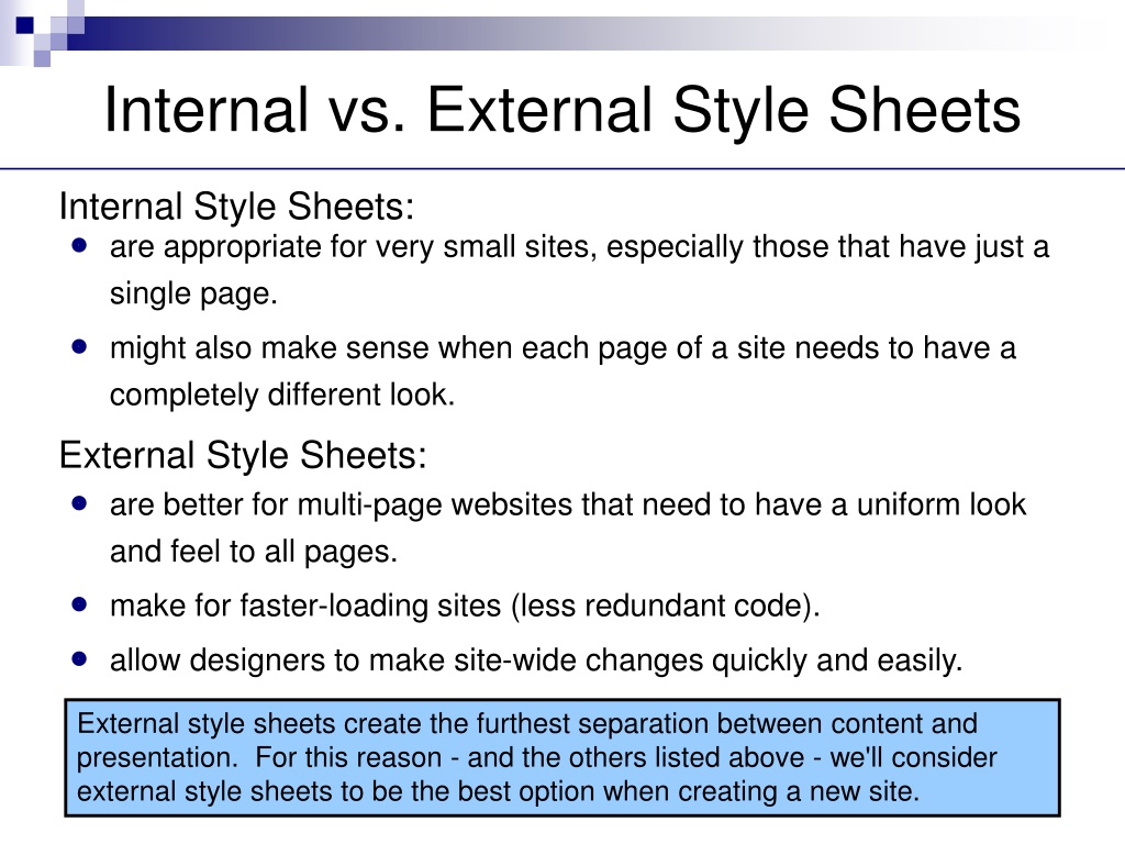 presentation attributes vs internal css