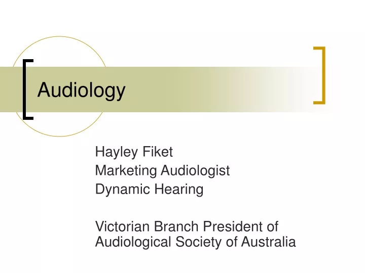 audiology n.