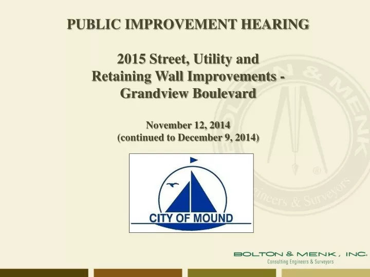 public improvement hearing 2015 street utility n.