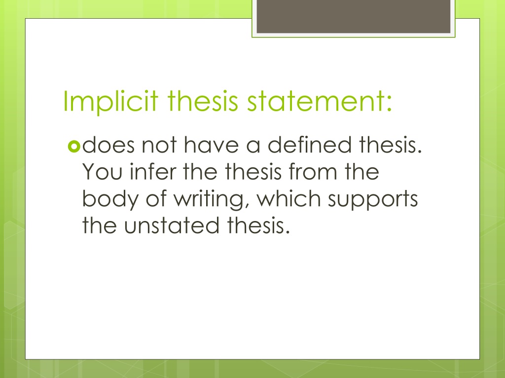 what's an implicit thesis