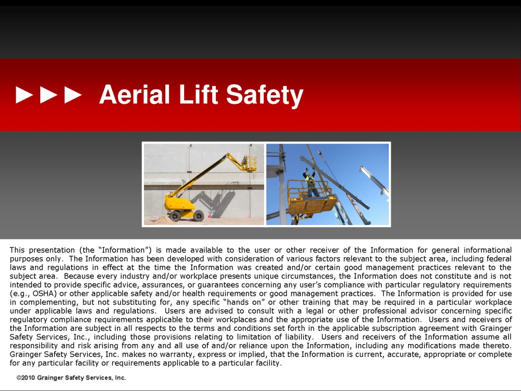 aerial lift training powerpoint presentation