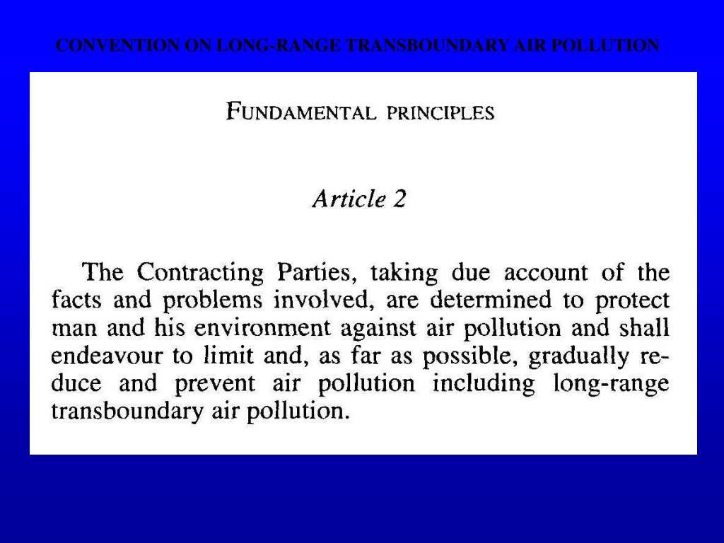 PPT - THE UNECE CONVENTION ON LONG-RANGE TRANSBOUNDARY AIR POLLUTION ...