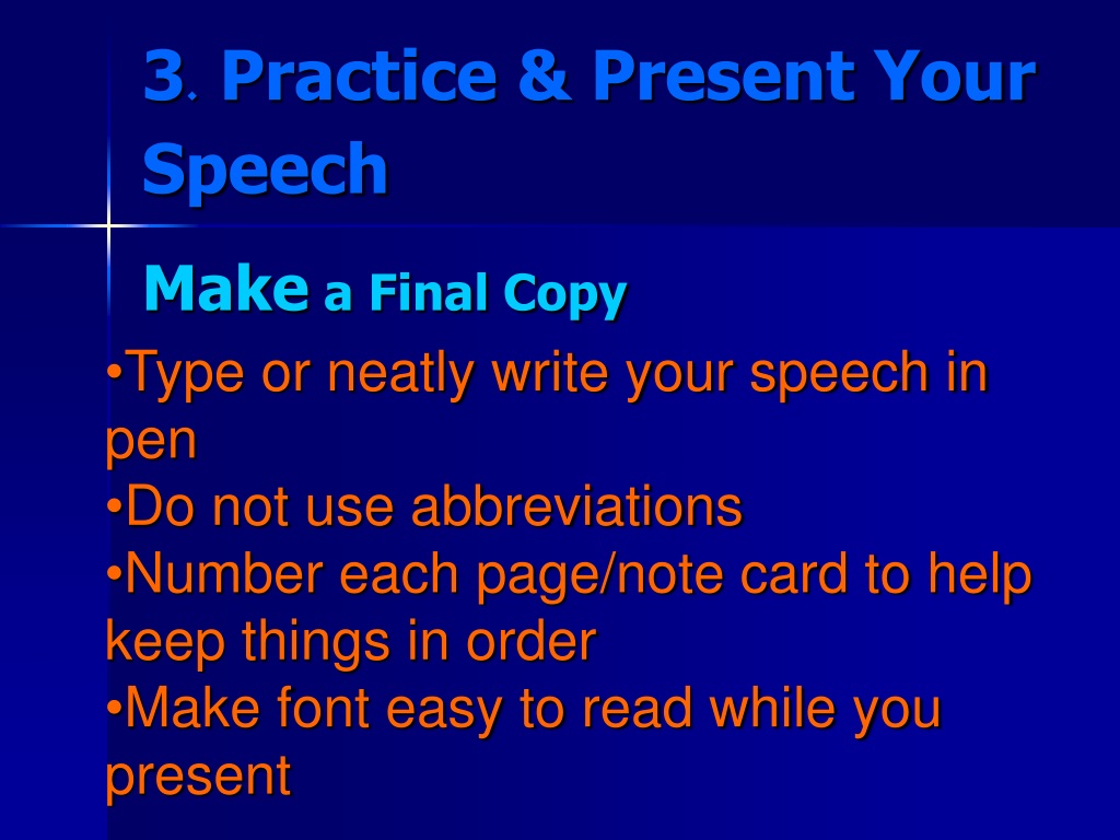 present your speech