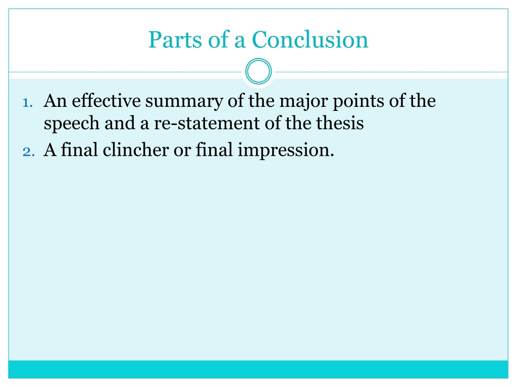 conclusion is which part of speech