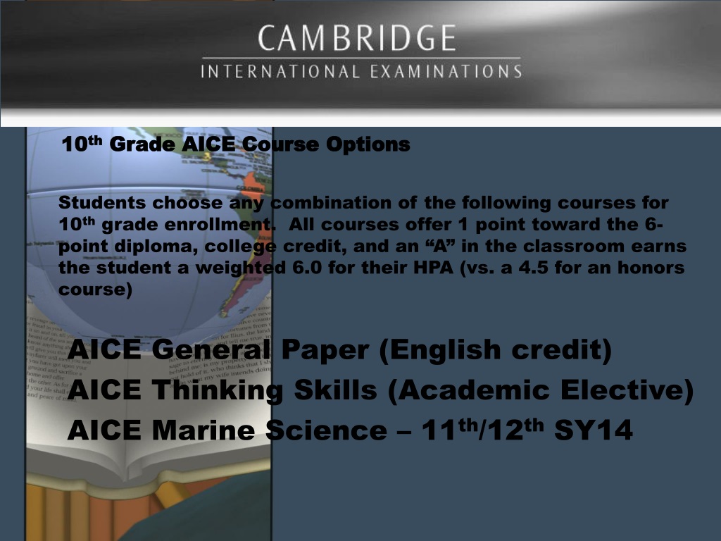 PPT Cambridge AICE PowerPoint Presentation, free download ID9431738