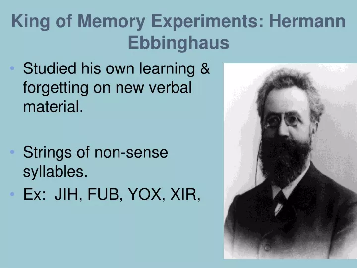 ebbinghaus memory experiment conclusion