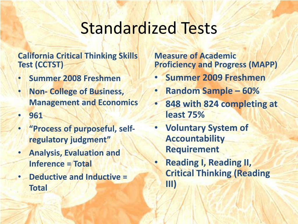 standardized testing and critical thinking