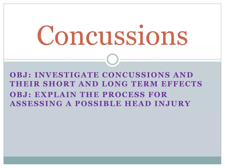 PPT - Concussions PowerPoint Presentation, Free Download - ID:9433584