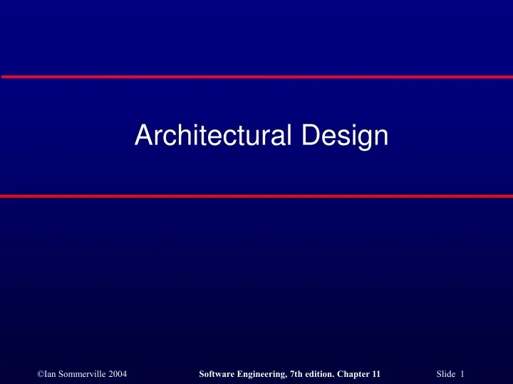 PPT - Architectural Design PowerPoint Presentation, free download - ID ...