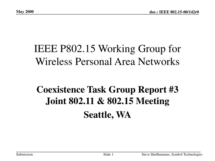 ieee p802 15 working group for wireless personal area networks n.