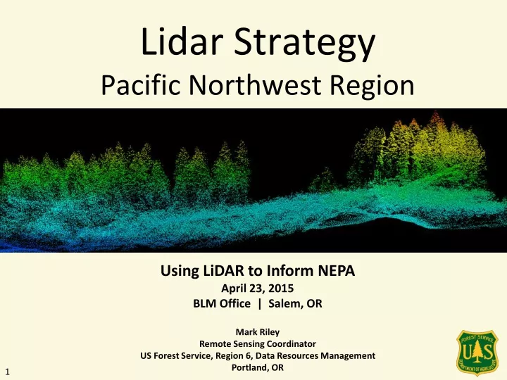 PPT - Lidar Strategy Pacific Northwest Region PowerPoint Presentation ...