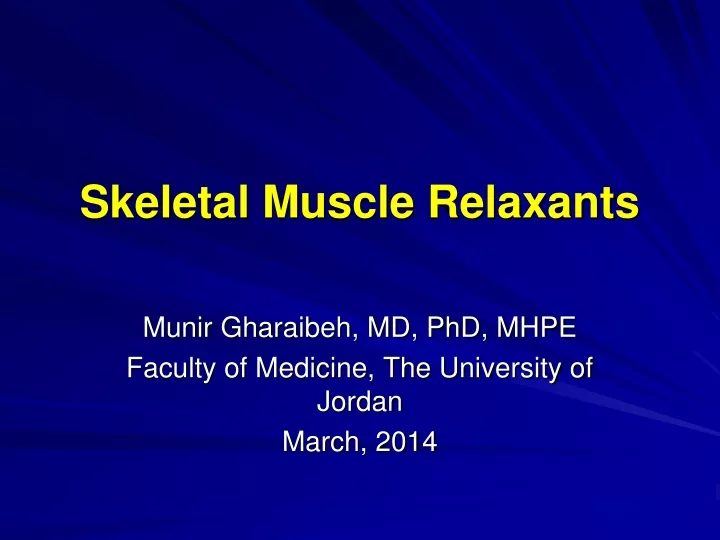 skeletal muscle relaxants n.