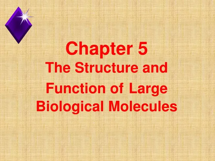 PPT - Chapter 5 The Structure And Function Of Large Biological ...