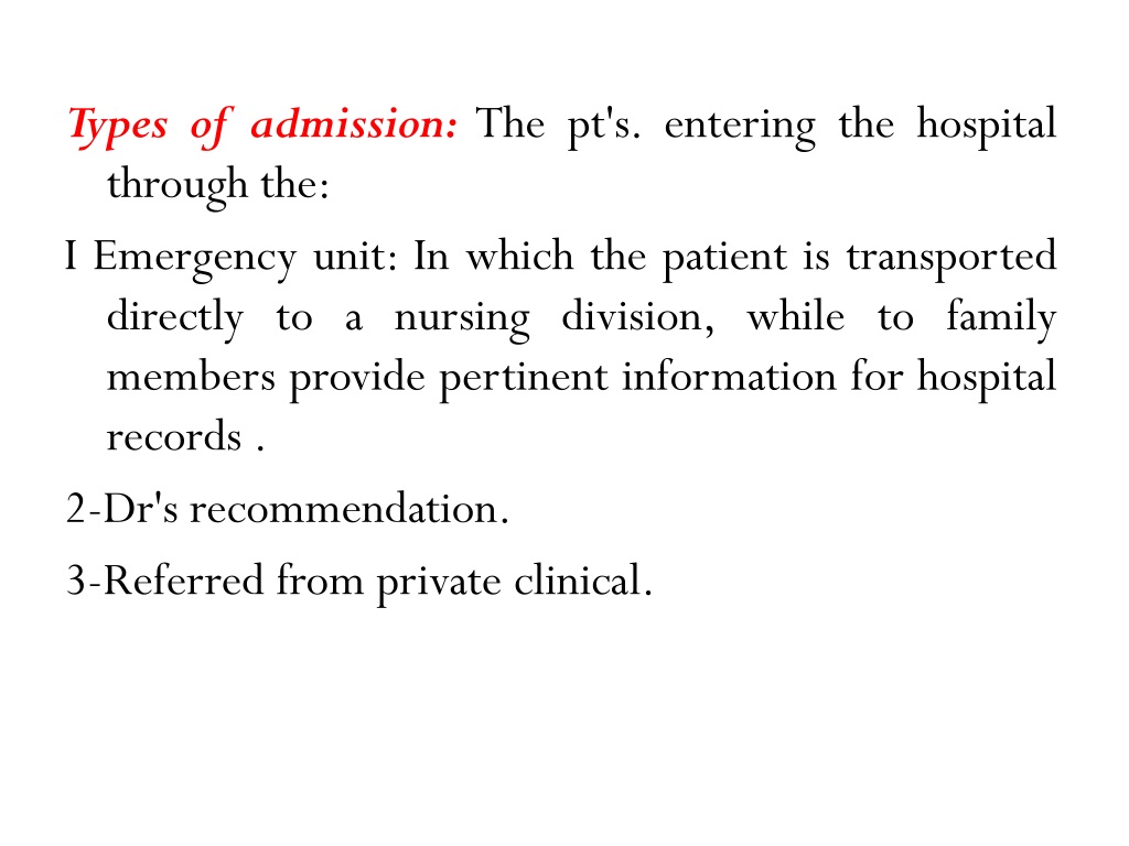 PPT - Admission &discharge Of Patient From Hospital PowerPoint ...