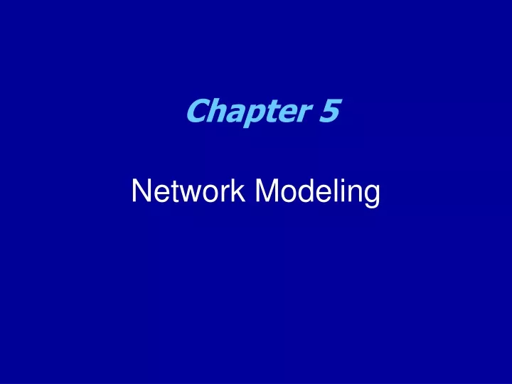 network modeling n.
