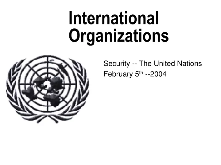 international organizations n.
