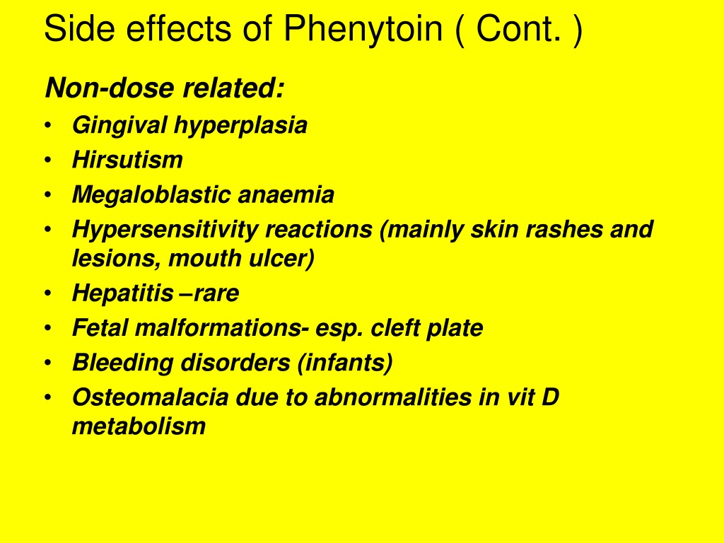phenytoin side effects urine