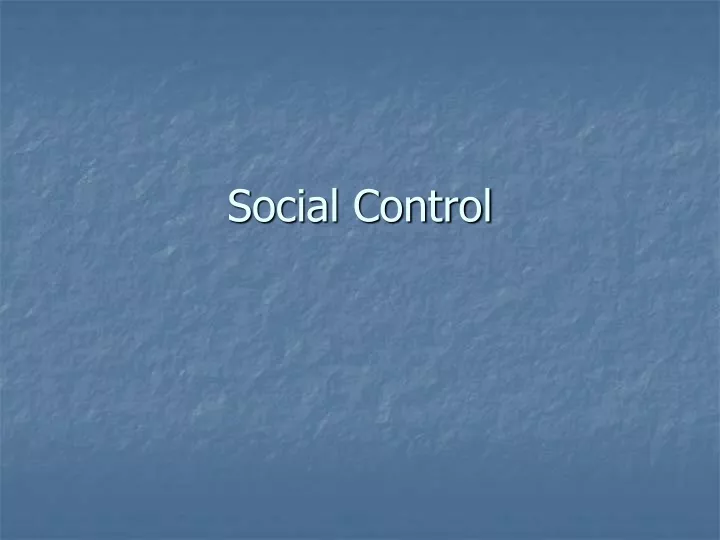 social control n.