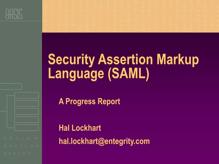 PPT - Security Assertion Markup Language (SAML) PowerPoint Presentation ...