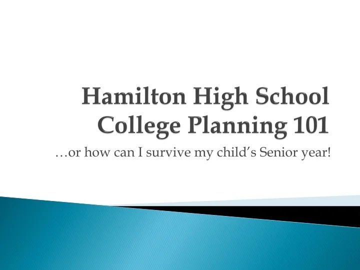 PPT Hamilton High School College Planning 101 PowerPoint Presentation