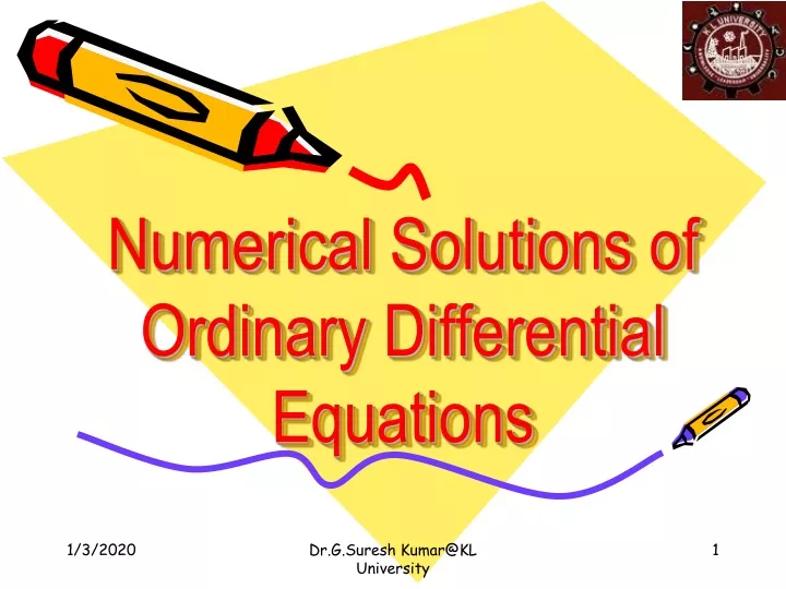 Ppt Numerical Solutions Of Ordinary Differential Equations Powerpoint Presentation Id 9440488