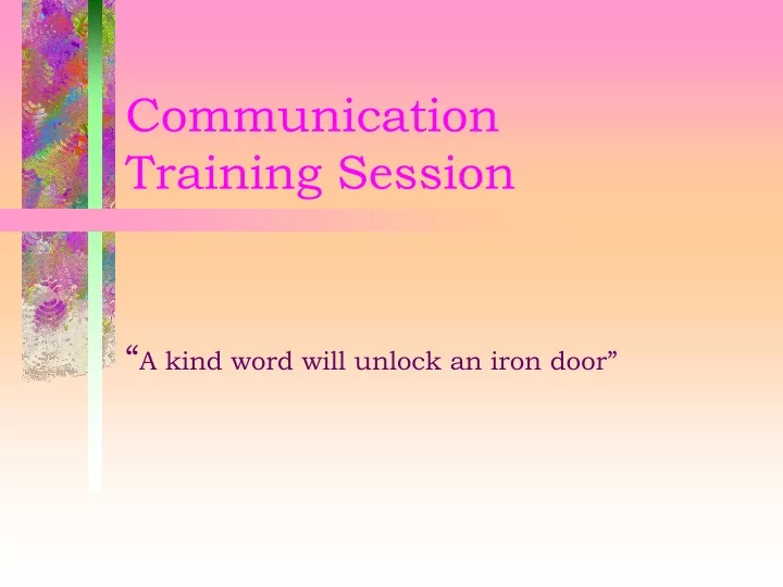 communication training session n.
