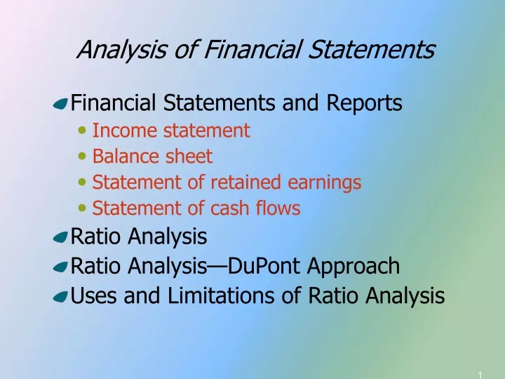 financial statement analysis case study ppt