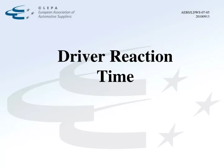 driver reaction time n.