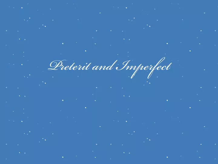preterit and imperfect n.