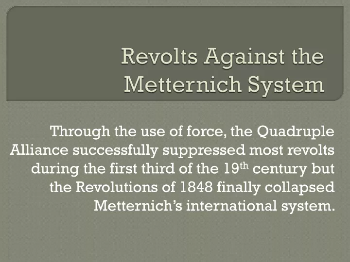 revolts against the metternich system n.