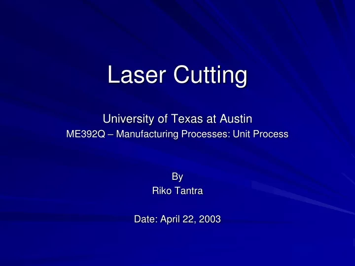 laser cutting n.