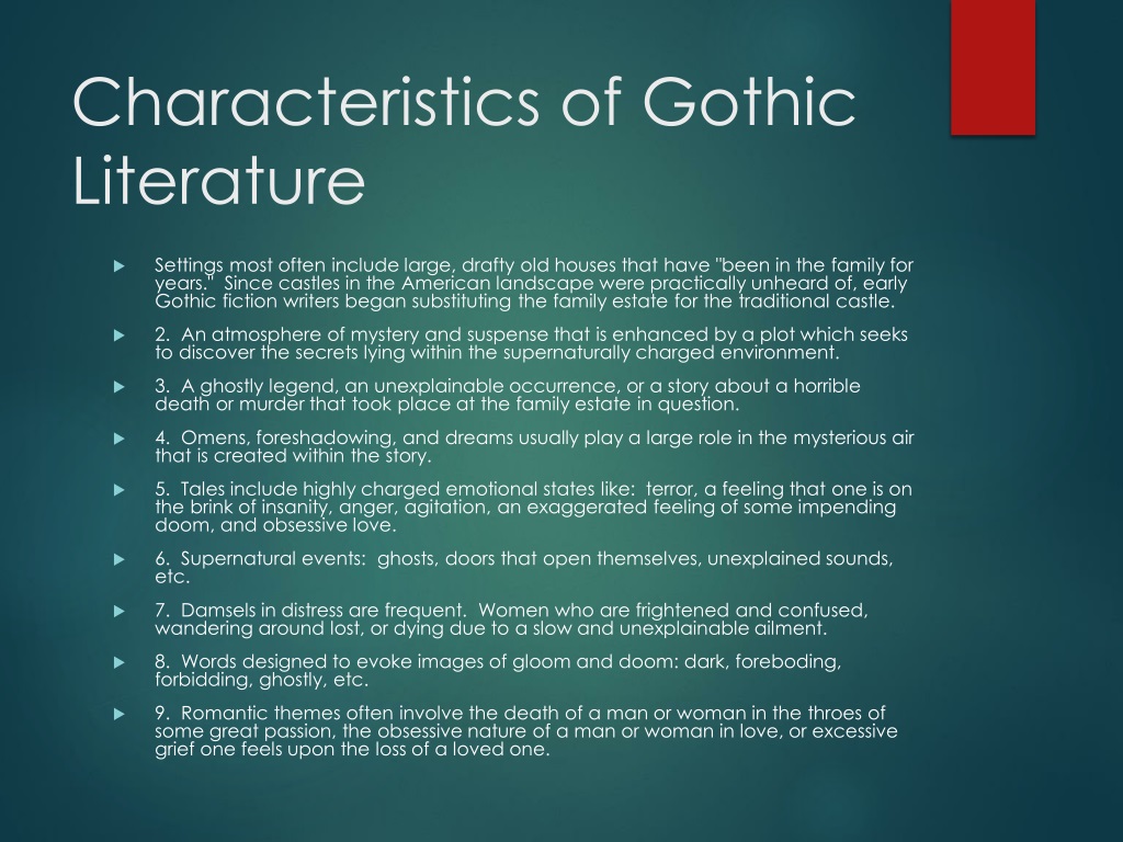 gothic literature essay hook
