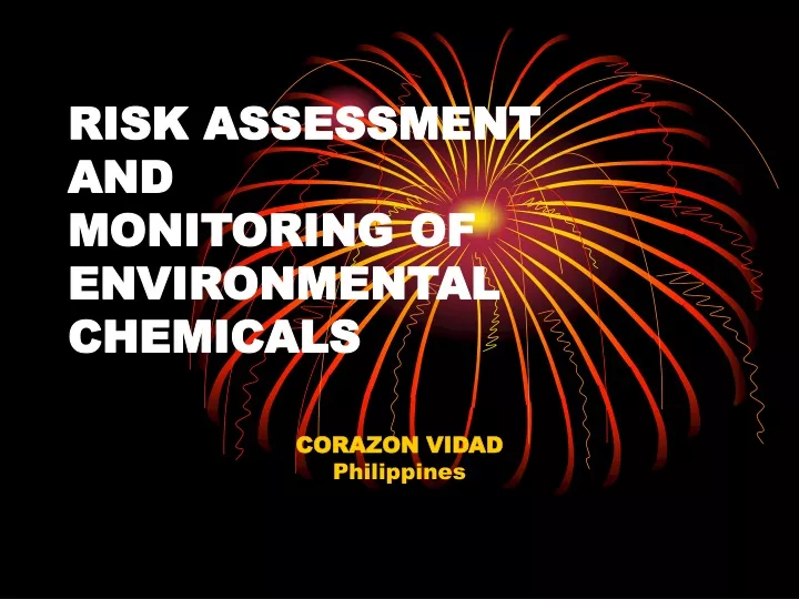 risk assessment and monitoring of environmental chemicals n.