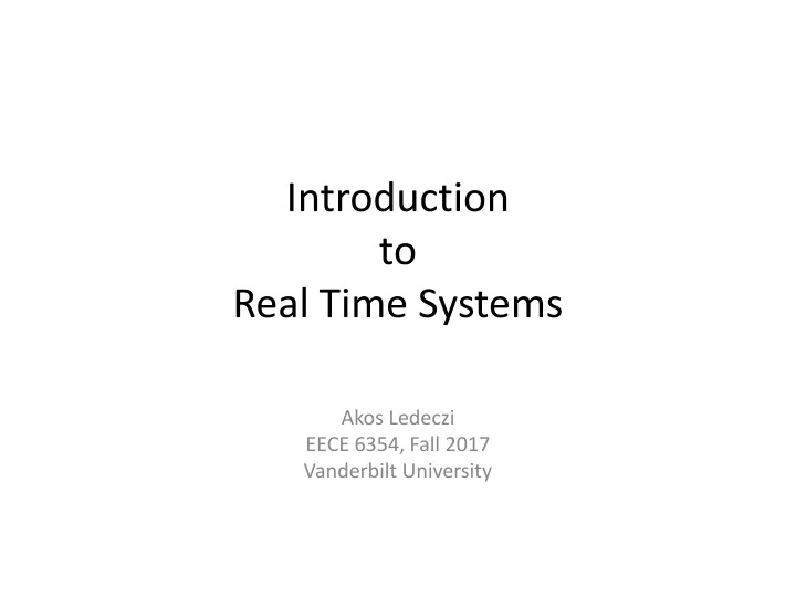 PPT Introduction to Real Time Systems PowerPoint Presentation, free download ID9447327