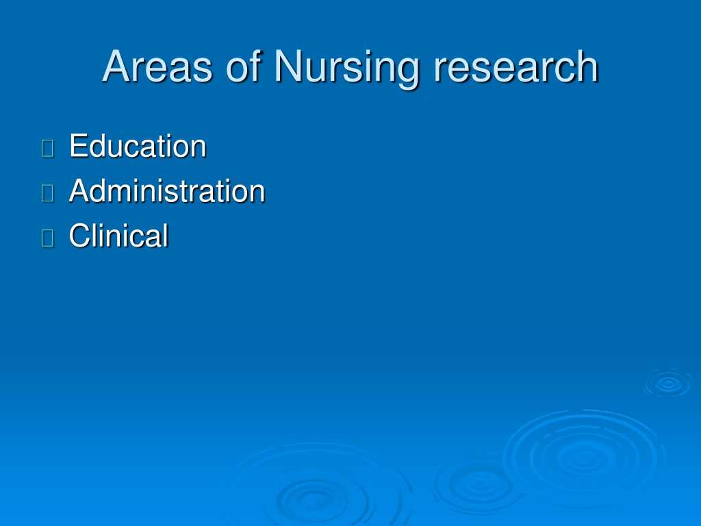 research areas in nursing