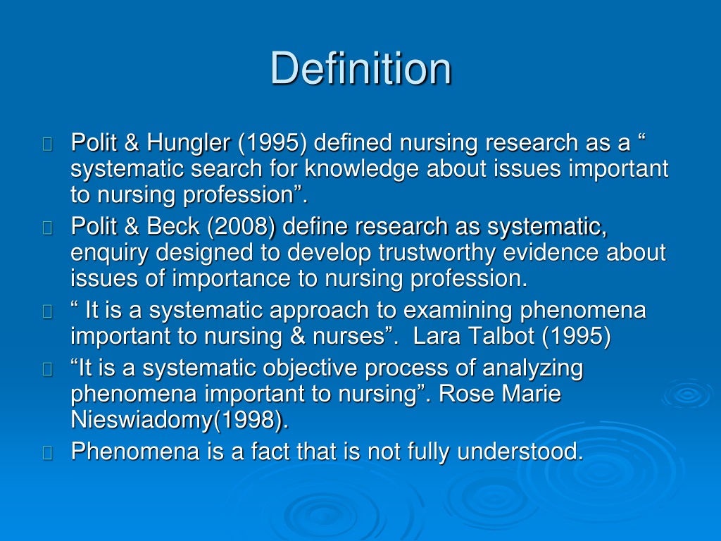 medical nursing research definition
