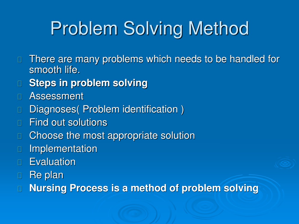 example for problem solving in nursing