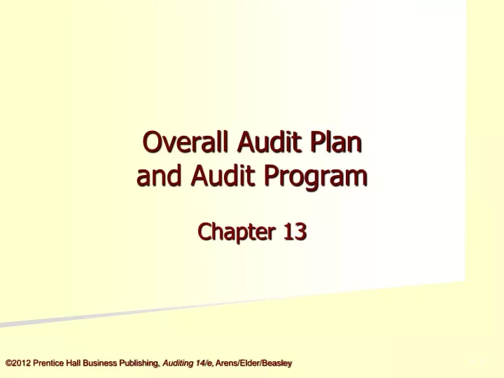 overall audit plan and audit program n.