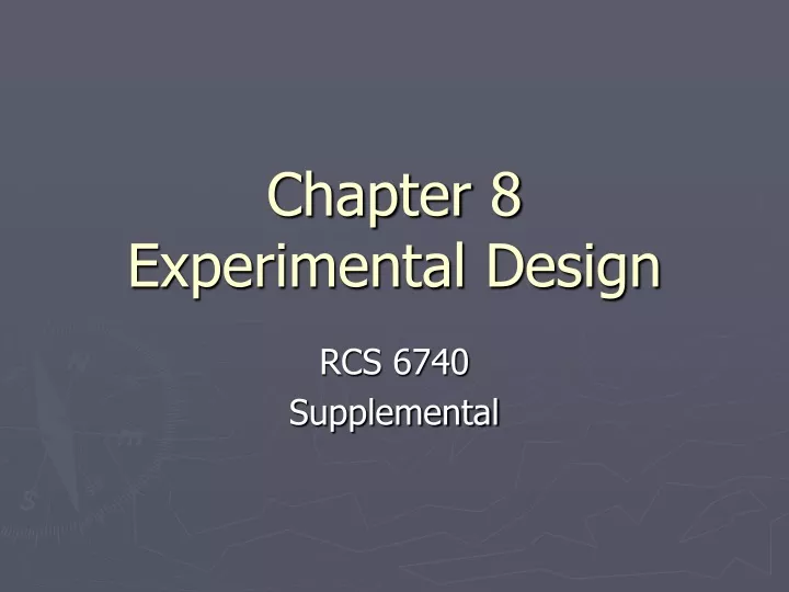 PPT - Chapter 8 Experimental Design PowerPoint Presentation, Free Download - ID:9448591